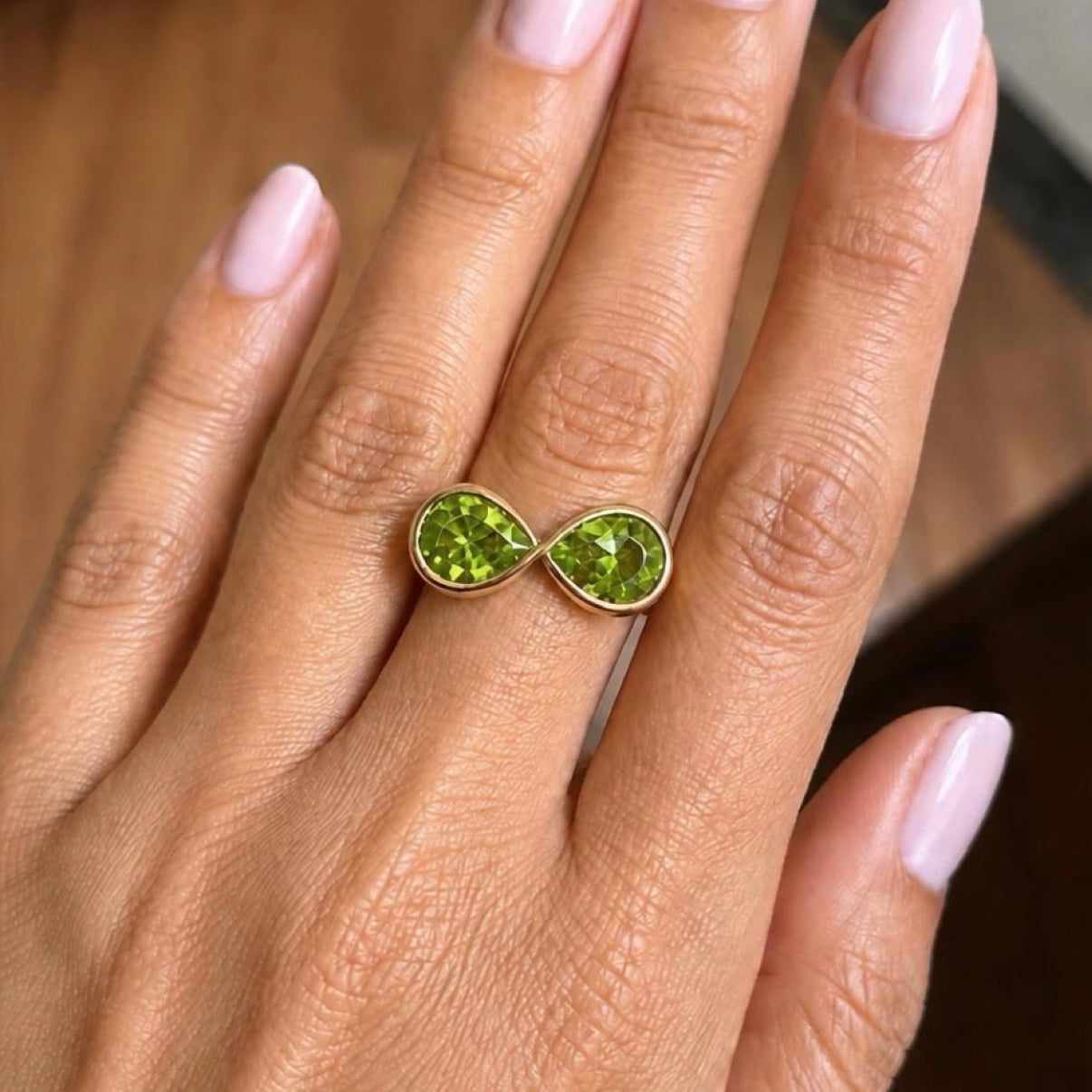 Pearfinity Natural Peridot Ring