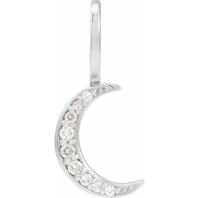 Natural Diamond Crescent Moon Charm