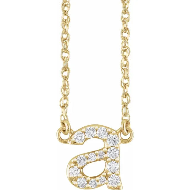 1/8 CTW Natural Diamond Lowercase Initial Necklace