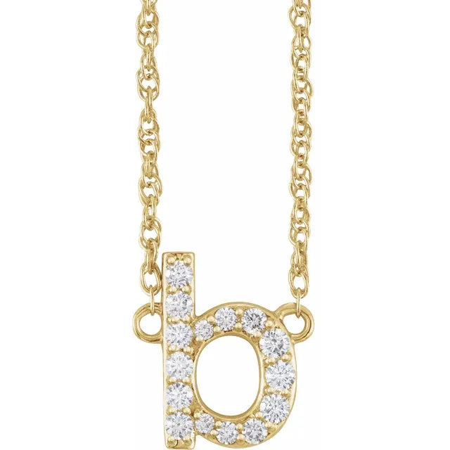 1/8 CTW Natural Diamond Lowercase Initial Necklace