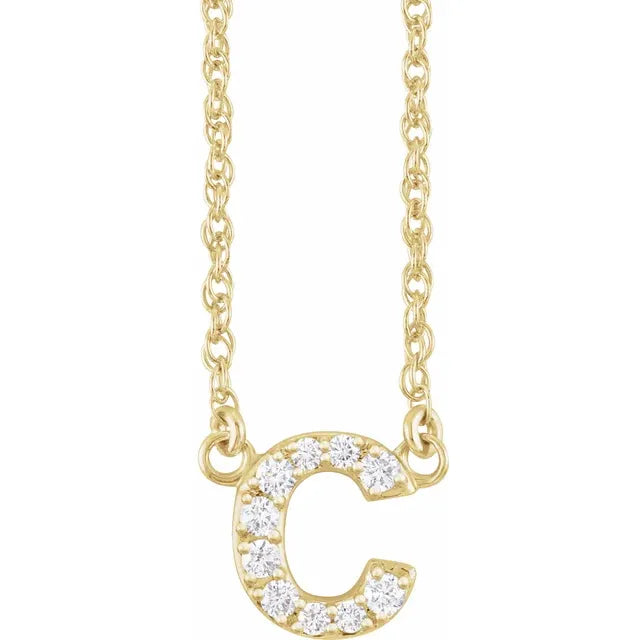 1/8 CTW Natural Diamond Lowercase Initial Necklace