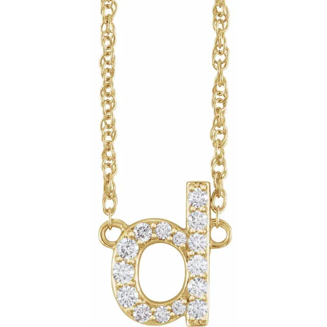 1/8 CTW Natural Diamond Lowercase Initial Necklace