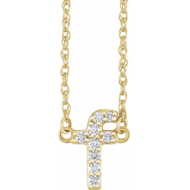 1/8 CTW Natural Diamond Lowercase Initial Necklace