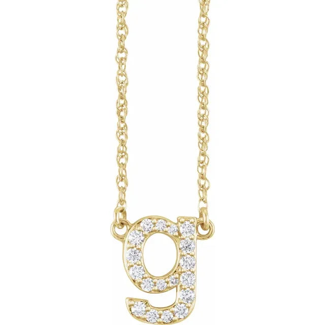 1/8 CTW Natural Diamond Lowercase Initial Necklace
