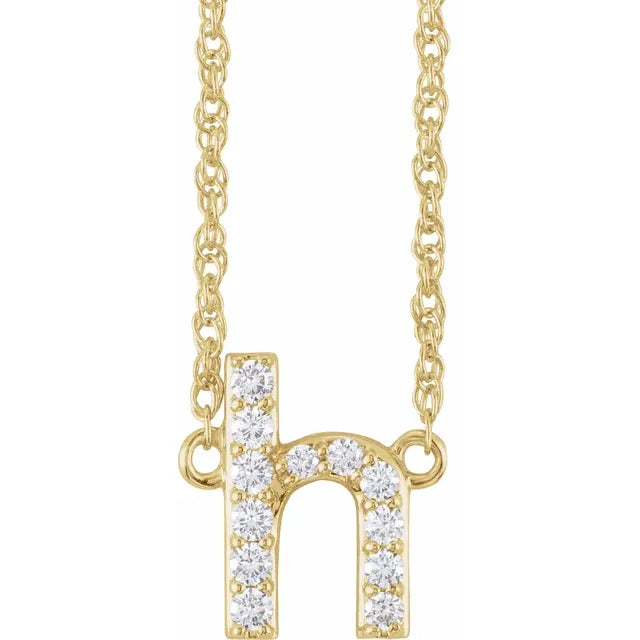 1/8 CTW Natural Diamond Lowercase Initial Necklace