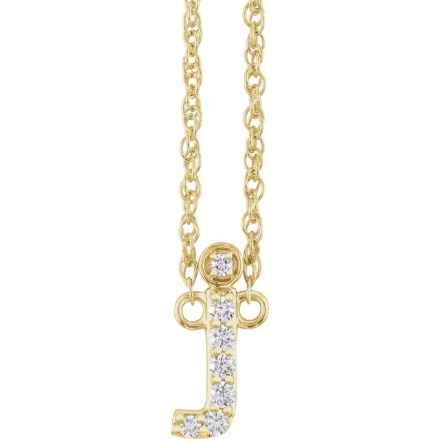 1/8 CTW Natural Diamond Lowercase Initial Necklace
