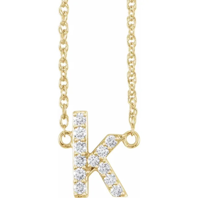 1/8 CTW Natural Diamond Lowercase Initial Necklace