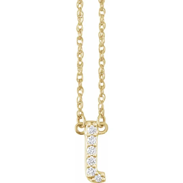 1/8 CTW Natural Diamond Lowercase Initial Necklace