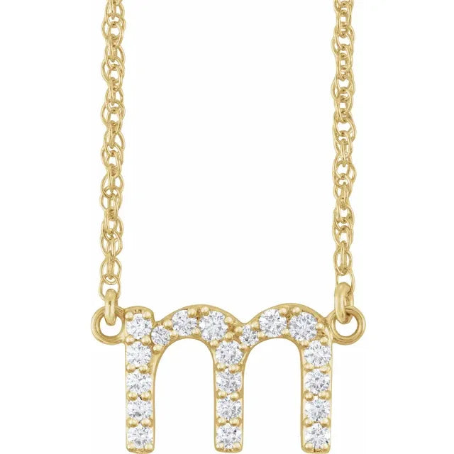 1/8 CTW Natural Diamond Lowercase Initial Necklace