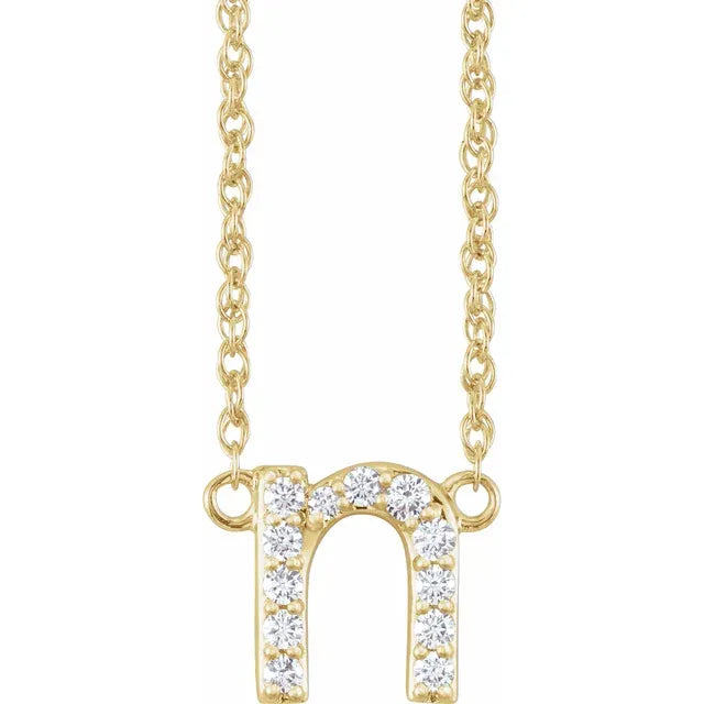 1/8 CTW Natural Diamond Lowercase Initial Necklace