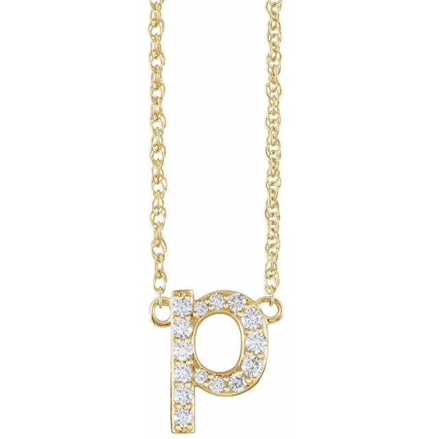 1/8 CTW Natural Diamond Lowercase Initial Necklace
