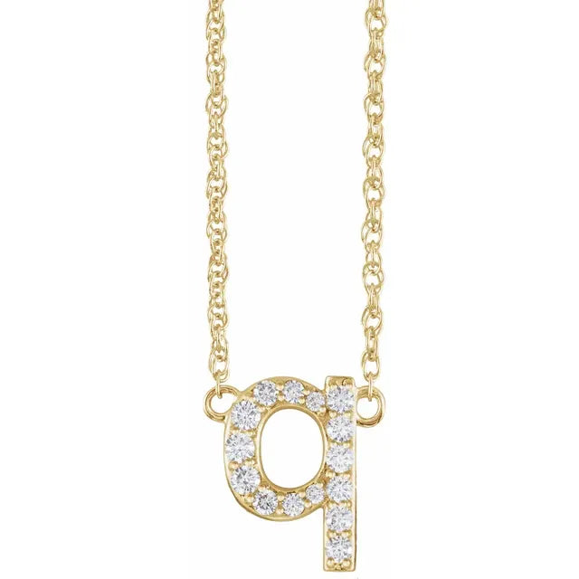 1/8 CTW Natural Diamond Lowercase Initial Necklace
