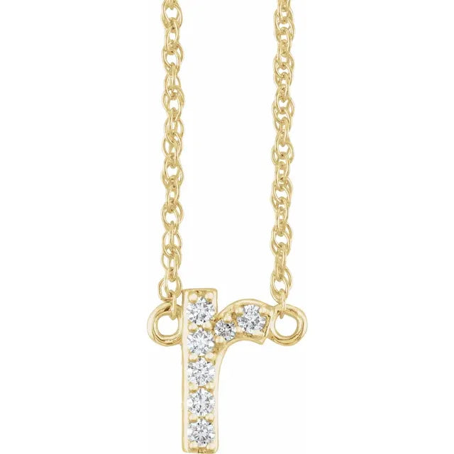 1/8 CTW Natural Diamond Lowercase Initial Necklace