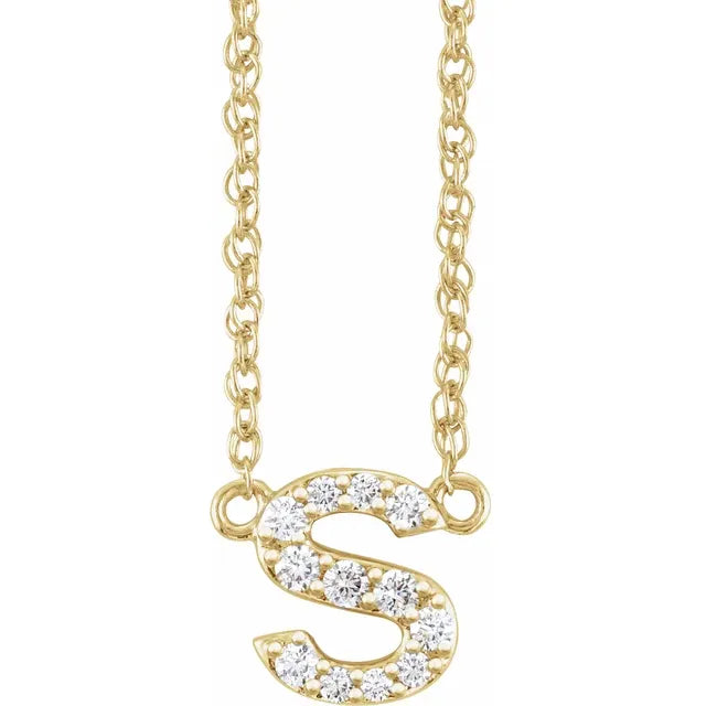 1/8 CTW Natural Diamond Lowercase Initial Necklace