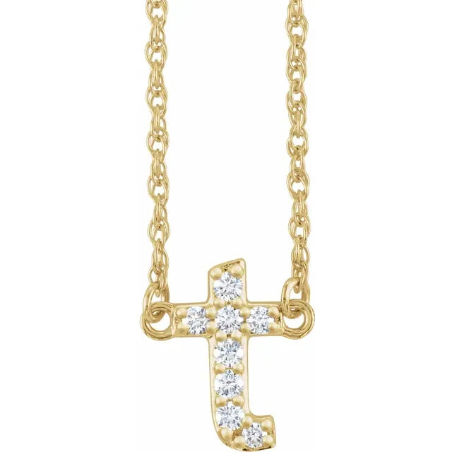 1/8 CTW Natural Diamond Lowercase Initial Necklace