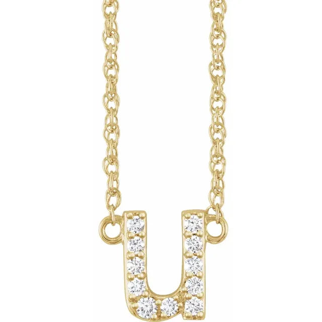 1/8 CTW Natural Diamond Lowercase Initial Necklace