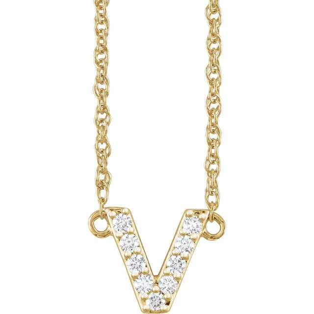 1/8 CTW Natural Diamond Lowercase Initial Necklace