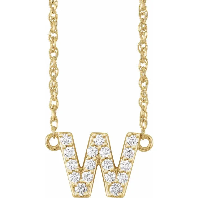 1/8 CTW Natural Diamond Lowercase Initial Necklace