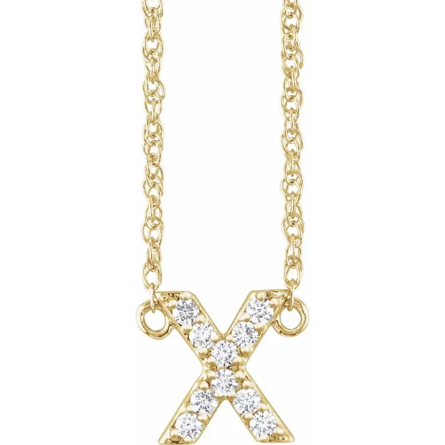 1/8 CTW Natural Diamond Lowercase Initial Necklace
