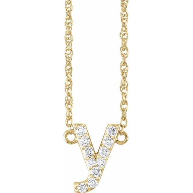 1/8 CTW Natural Diamond Lowercase Initial Necklace