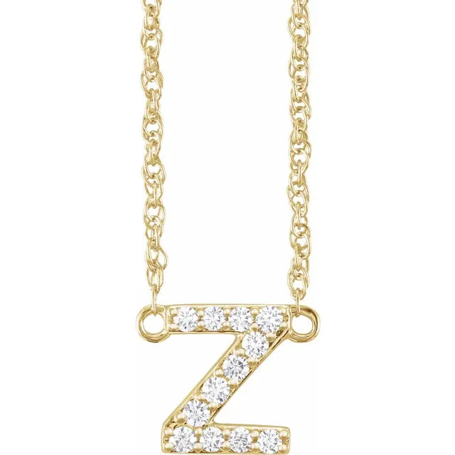 1/8 CTW Natural Diamond Lowercase Initial Necklace