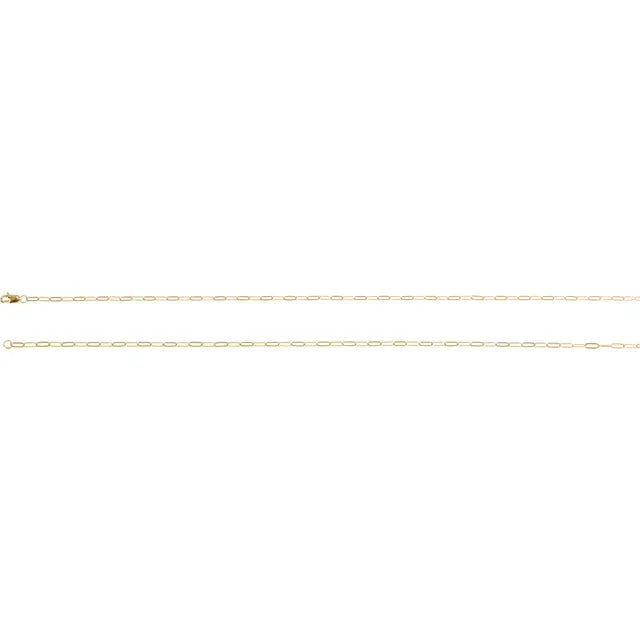 2.1 mm Paperclip-Style Chain - 14K Gold