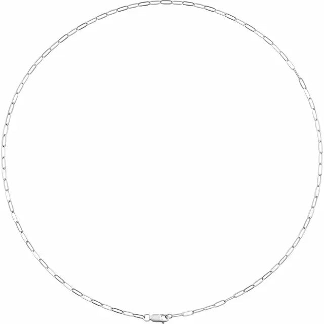 2.1 mm Paperclip-Style Chain - 14K Gold