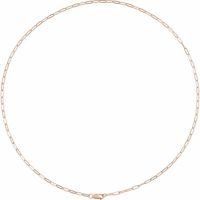 2.1 mm Paperclip-Style Chain - 14K Gold
