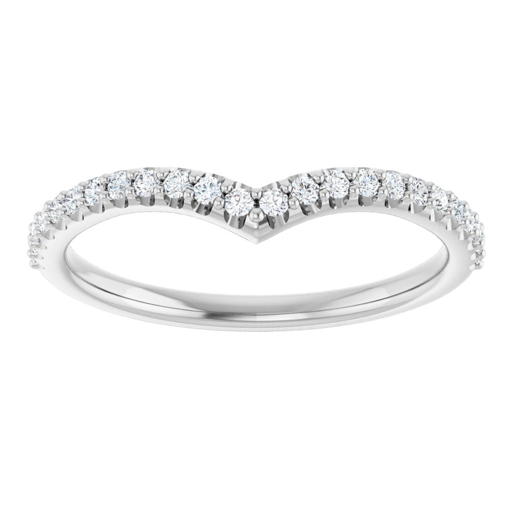 3/8 CTW Diamond Contour Band - 14K White Gold