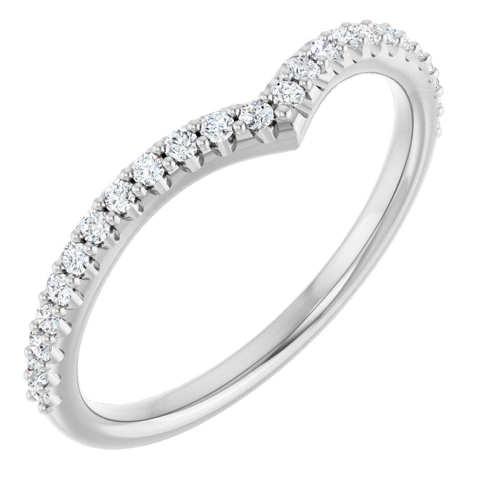 3/8 CTW Diamond Contour Band - 14K White Gold