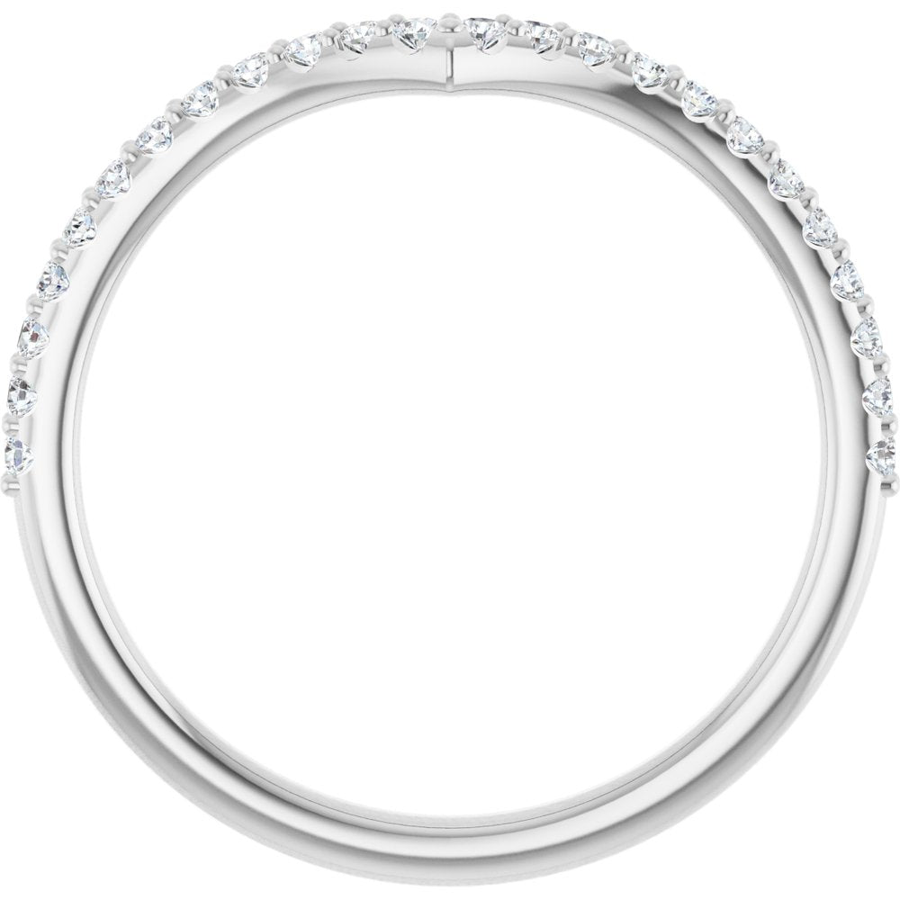 3/8 CTW Diamond Contour Band - 14K White Gold