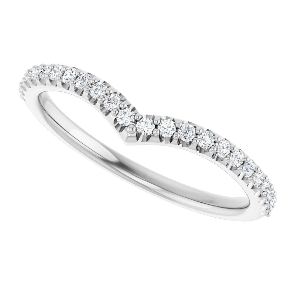 3/8 CTW Diamond Contour Band - 14K White Gold