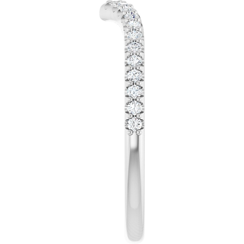 3/8 CTW Diamond Contour Band - 14K White Gold