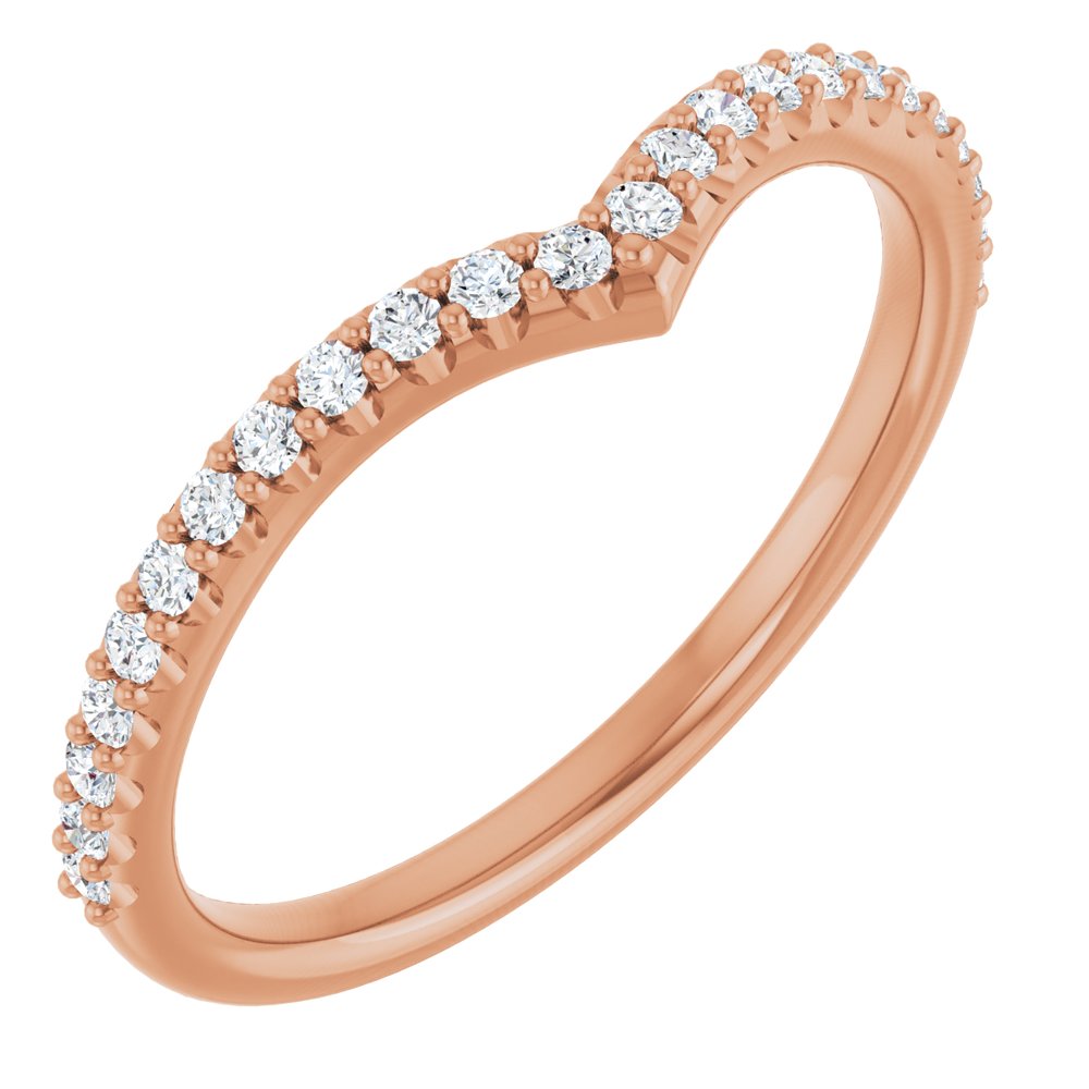 3/8 CTW Diamond Contour Band - 14K Rose Gold