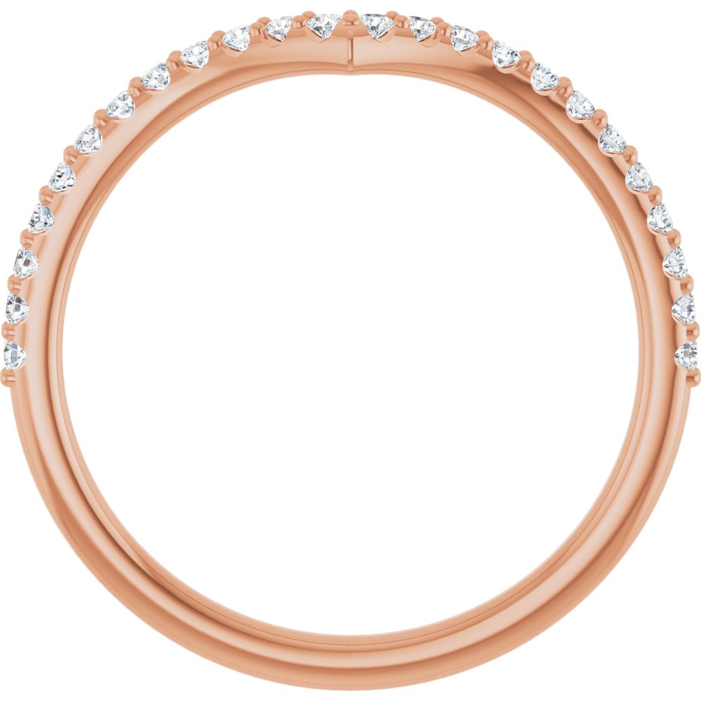 3/8 CTW Diamond Contour Band - 14K Rose Gold