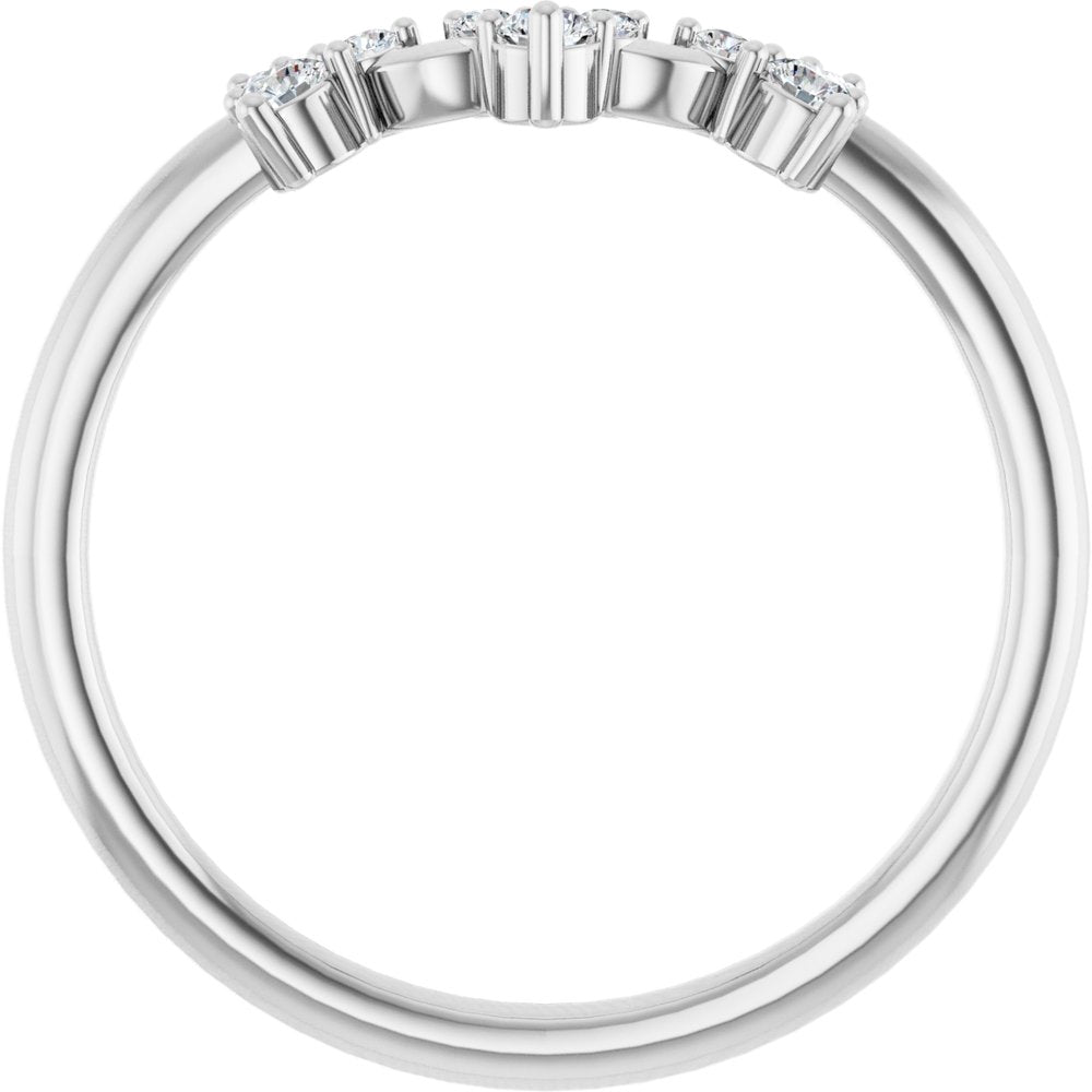 1/6 CTW Diamond Contour Band - 14K White Gold
