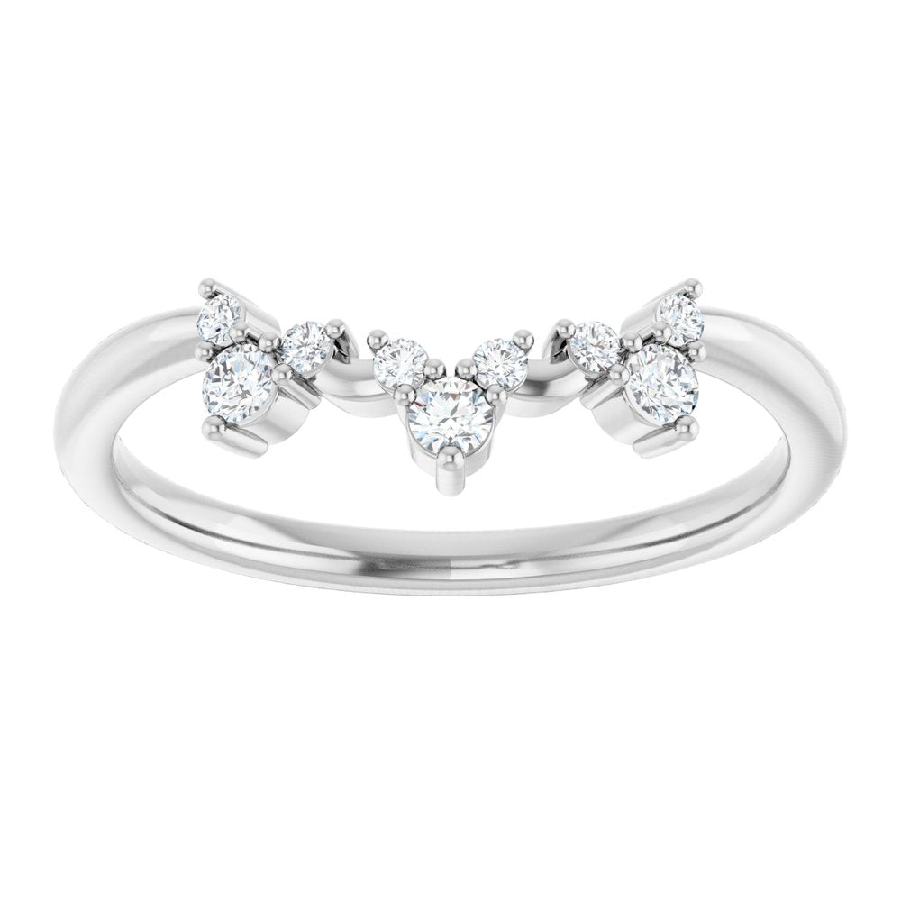 1/6 CTW Diamond Contour Band - 14K White Gold