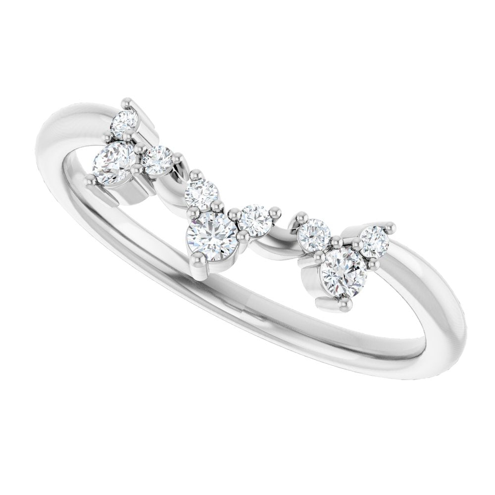 1/6 CTW Diamond Contour Band - 14K White Gold