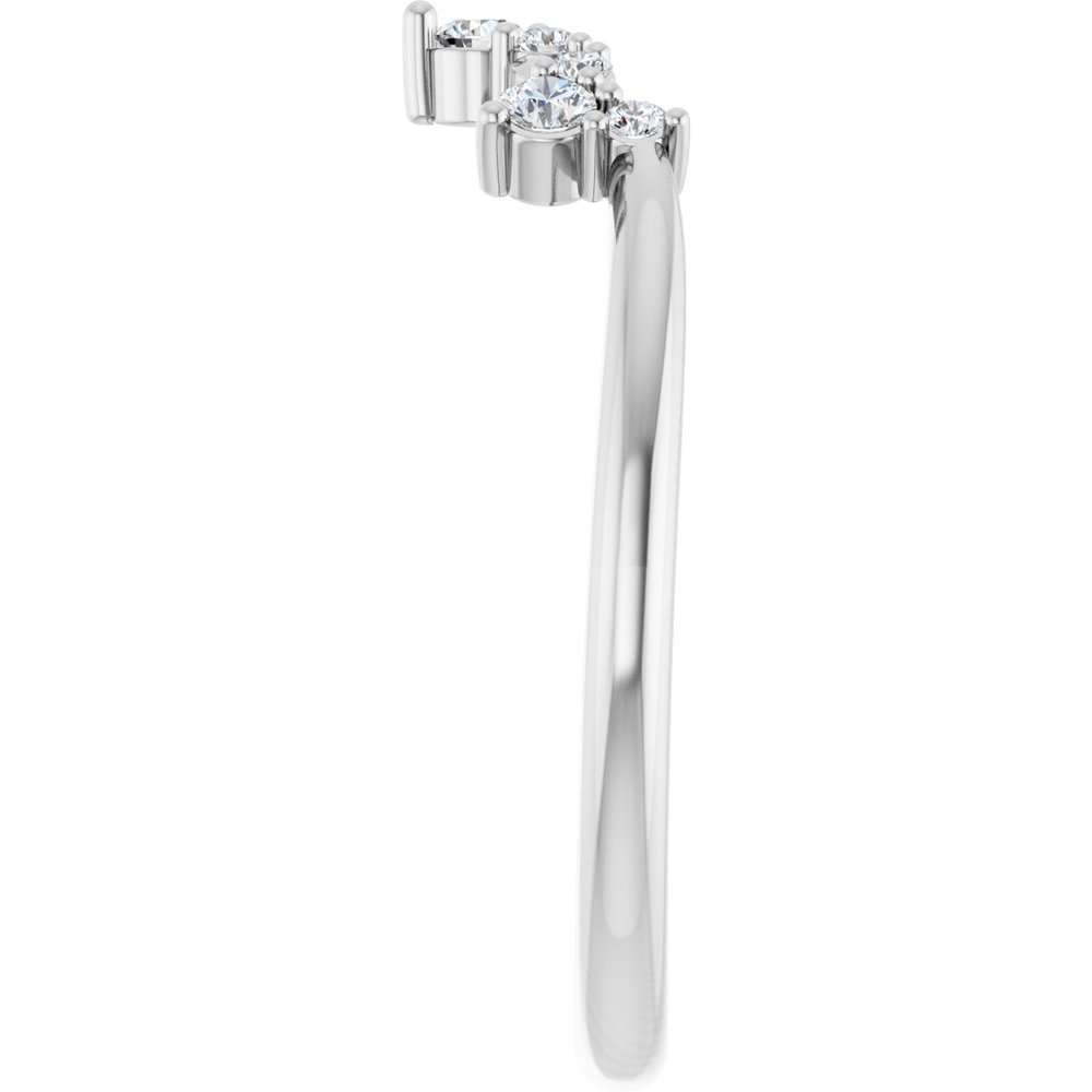 1/6 CTW Diamond Contour Band - 14K White Gold