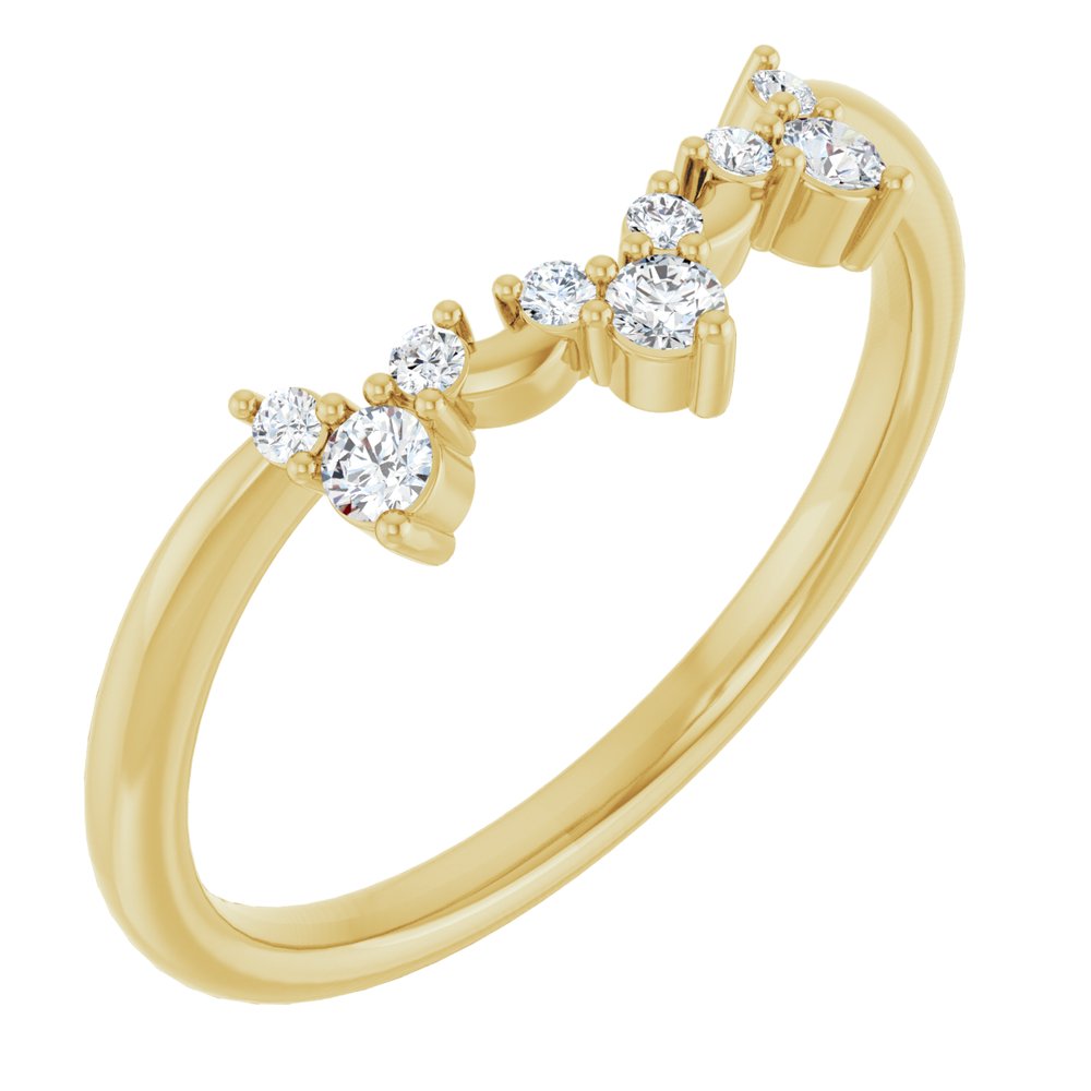 1/6 CTW Diamond Contour Band - 14K Yellow Gold