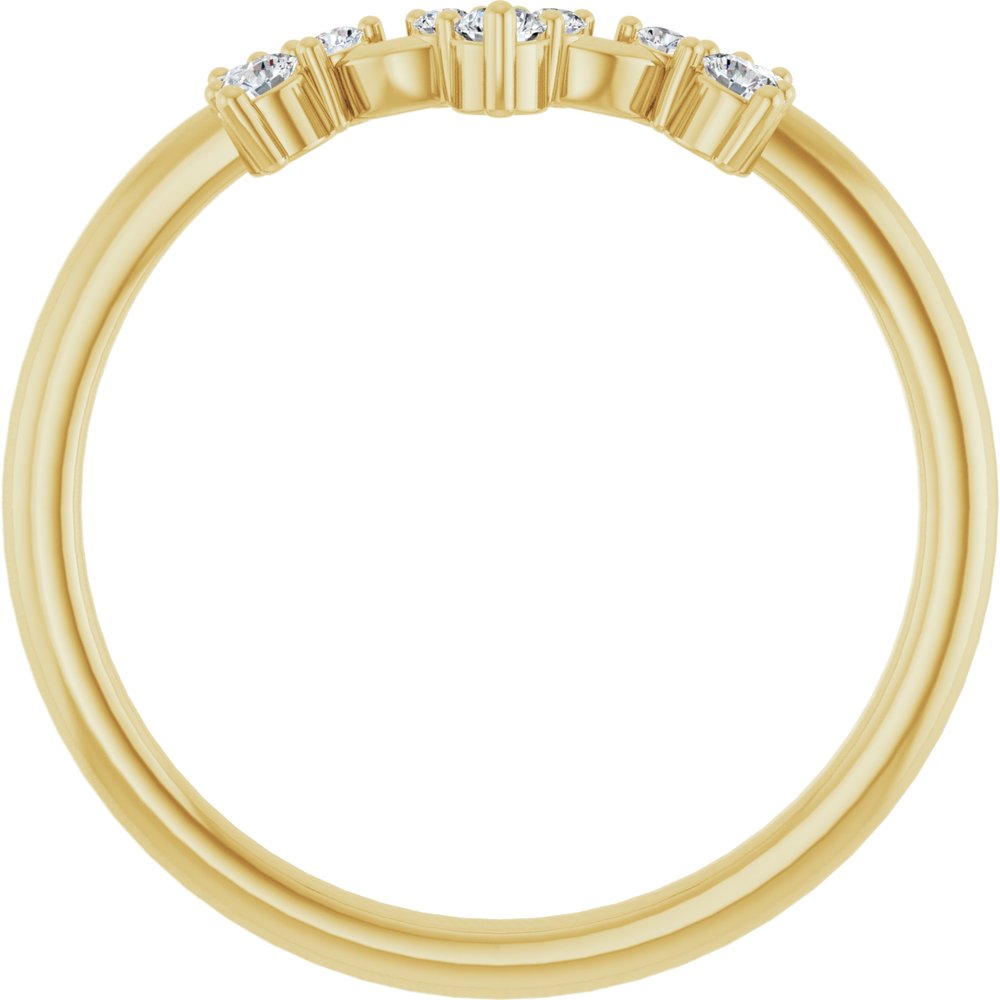 1/6 CTW Diamond Contour Band - 14K Yellow Gold