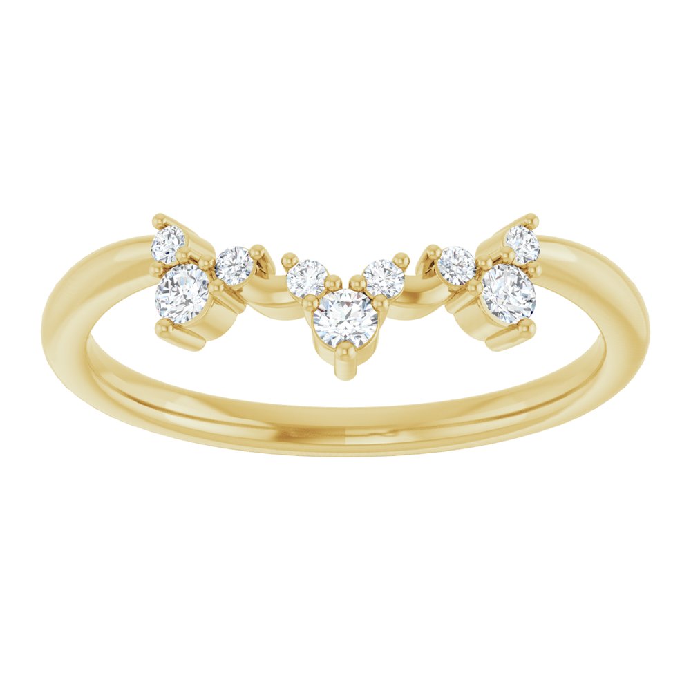 1/6 CTW Diamond Contour Band - 14K Yellow Gold
