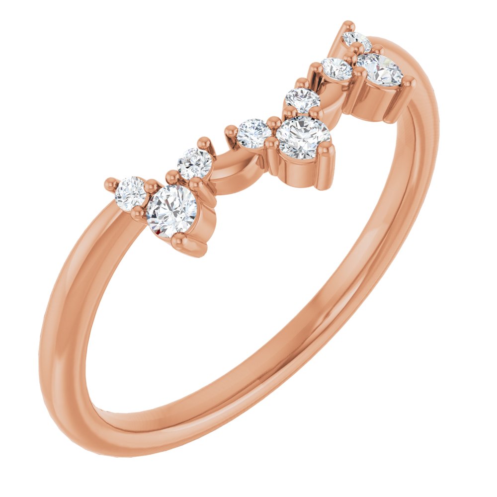1/6 CTW Diamond Contour Band - 14K Rose Gold