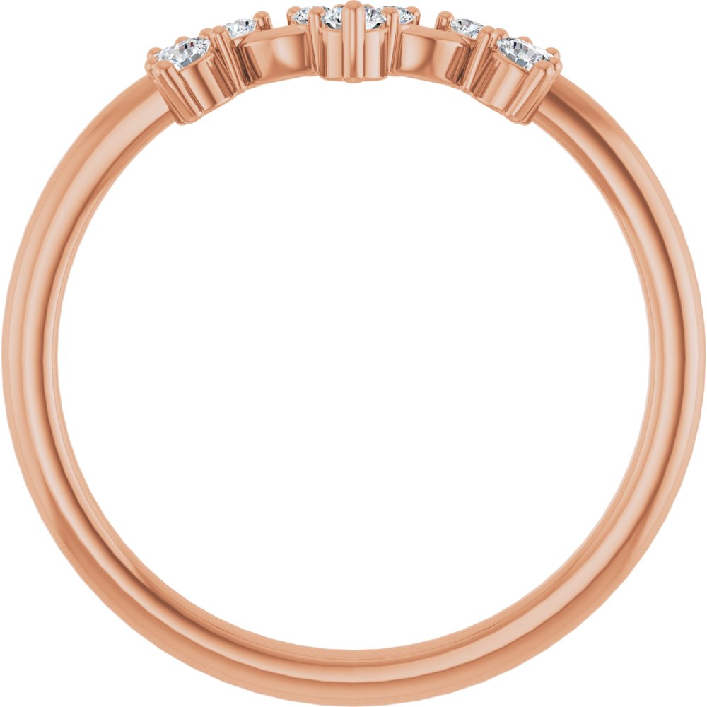 1/6 CTW Diamond Contour Band - 14K Rose Gold