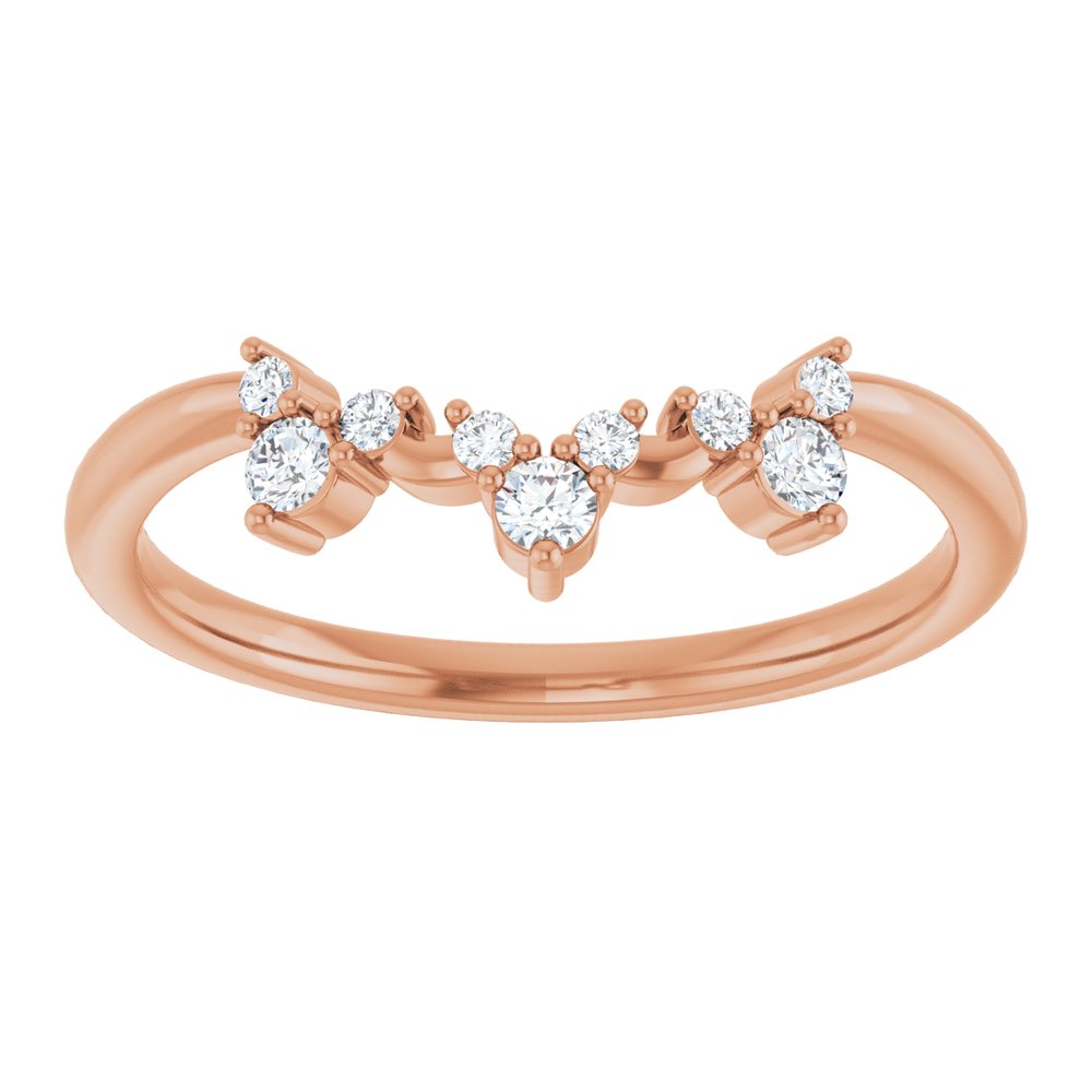 1/6 CTW Diamond Contour Band - 14K Rose Gold