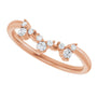 1/6 CTW Diamond Contour Band - 14K Rose Gold