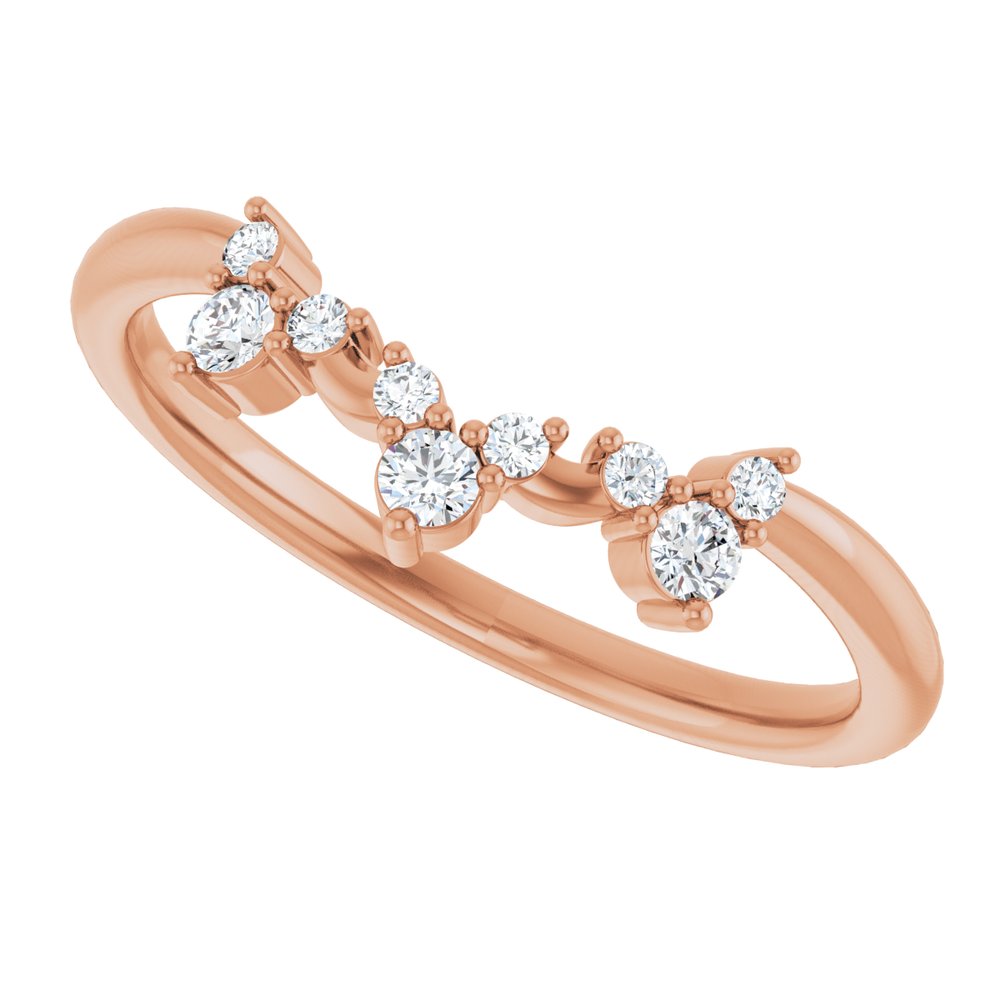 1/6 CTW Diamond Contour Band - 14K Rose Gold