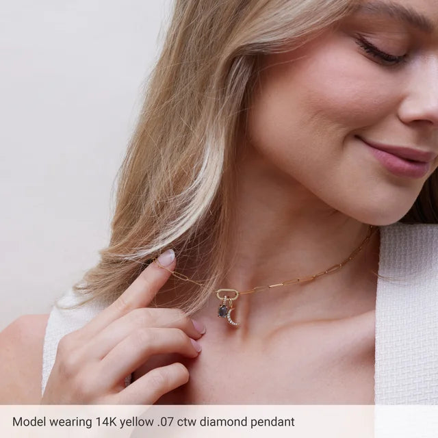 Natural Diamond Crescent Moon Charm