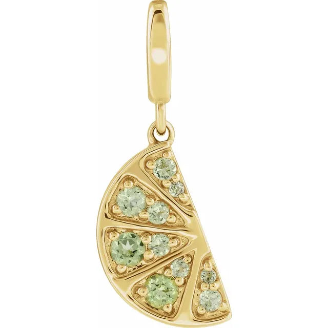 Natural Peridot Lime Charm