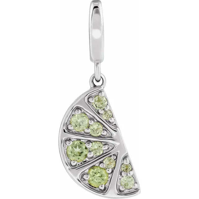 Natural Peridot Lime Charm